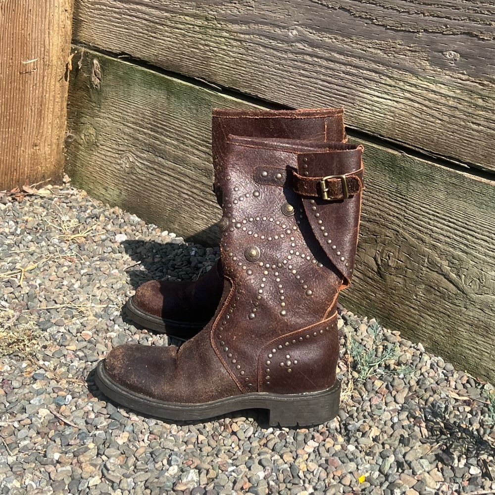 Vintage Ash Moto Brown Tennessee Biker boots